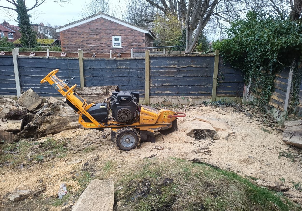 garden clearance Stump grinding and wood chipper services